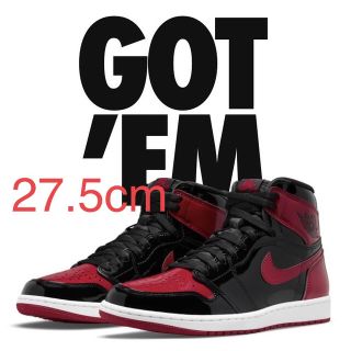 ナイキ(NIKE)の27.5cm エアジョーダン1 Patent Bred パテント　jordan1(スニーカー)