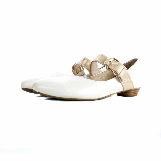 ヒミコ 卑弥呼 パンプス 24cm アイボリー ゴールド色 603311 レディースの靴/シューズ(ハイヒール/パンプス)の商品写真