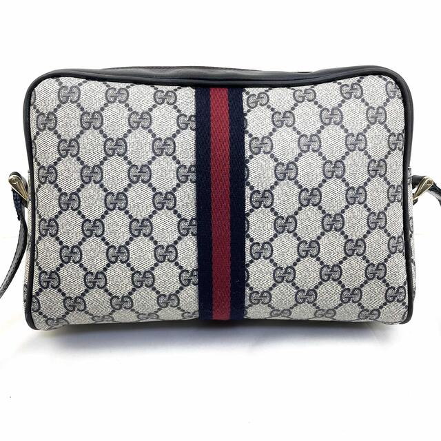 美品 GUCCI グッチ オールドグッチ ショルダーバッグ ネイビー