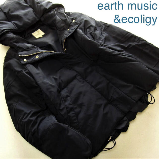 earth music & ecology(アースミュージックアンドエコロジー)の新品アースミュージック＆エコロジー ファイバーダウン中綿フード付ジャケット/NV レディースのジャケット/アウター(ダウンジャケット)の商品写真