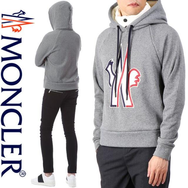 8 MONCLER GRENOBLE グレー 裏起毛 パーカー size S