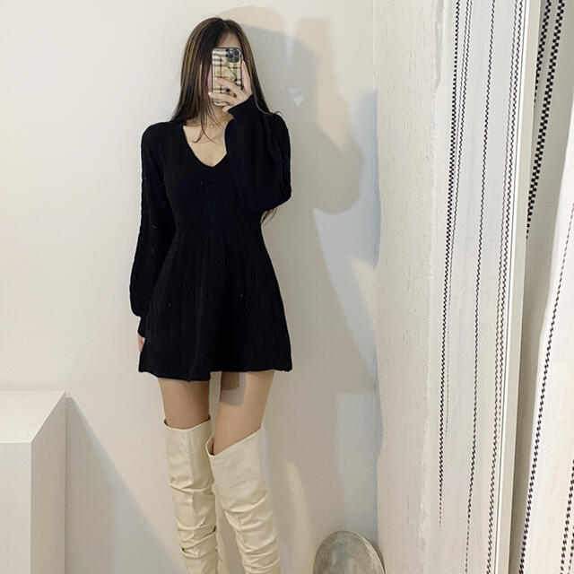 ニットワンピース 黒ワンピース ミニワンピース 冬用ワンピース ニットワンピース 黒ワンピース ミニワンピース 冬用ワンピース