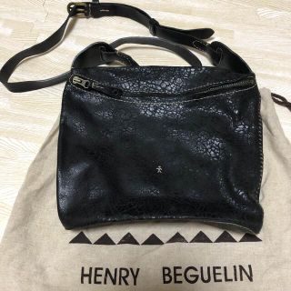 エンリーべグリン(HENRY BEGUELIN)のHENRY BEGUELIN  レザー ショルダーバッグ ブラック/中古品 (ショルダーバッグ)