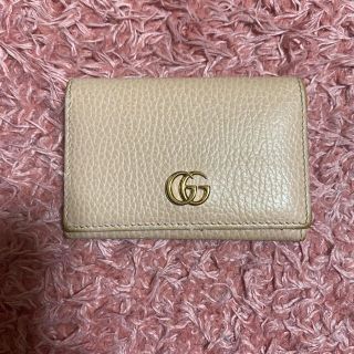 グッチ(Gucci)のGUCCI マーモント　サーモンピンク　カードケース(名刺入れ/定期入れ)