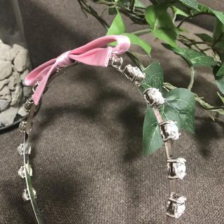 miumiu - miu miu ミュウミュウ カチューシャ リボン ピンク ストーン