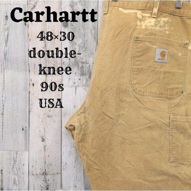 【carhartt】パンツ　ダブルニー　USA製　カーキ90s