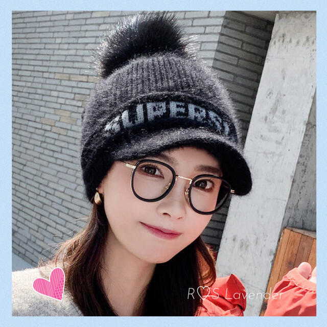 ☆新品☆レディース ニット帽秋冬 韓国 かわいい スモーキーピンク