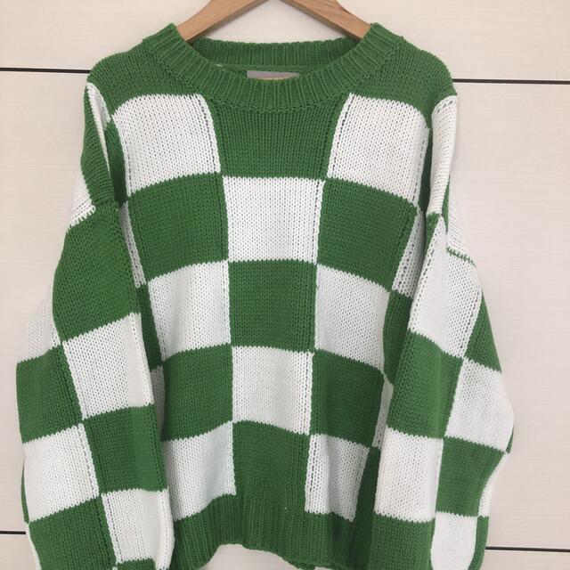 【SANSeLF】flag check knit sanw21a046 同型 レディースのトップス(ニット/セーター)の商品写真