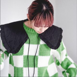 【SANSeLF】flag check knit sanw21a046 同型(ニット/セーター)