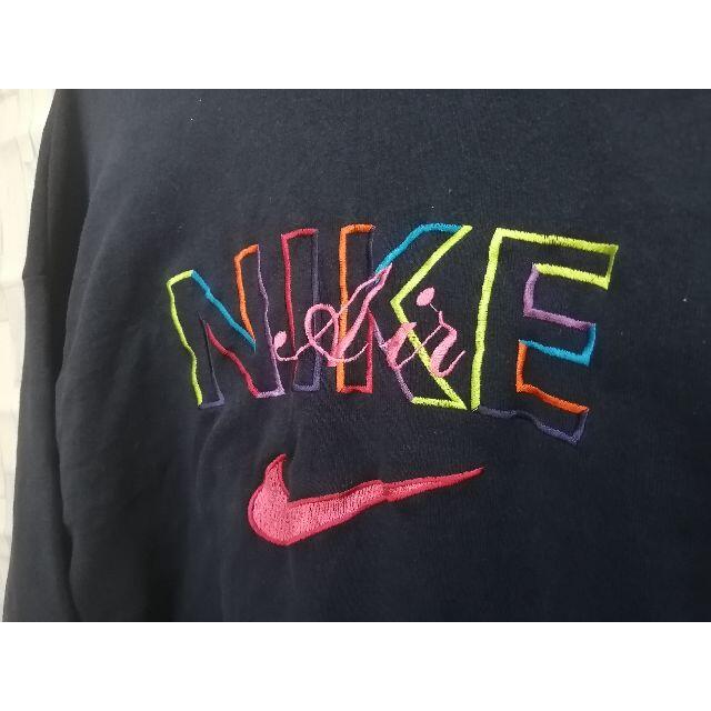 NIKE】ナイキエアースウェットトレーナー ネイビー 銀タグ刺繍ロゴ90s