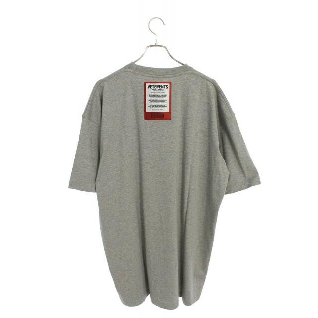 Tシャツ/カットソー(半袖/袖なし)ヴェトモン 21SS UE51TR540G GREY ロゴプリントオーバーサイズTシャツ メンズ L
