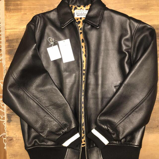 ワコマリア　wacko maria leather varsity jacket