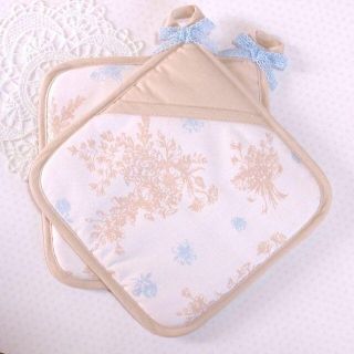 ウフドゥー✾ お花×蝶々 プチリボン鍋敷き ピンク系