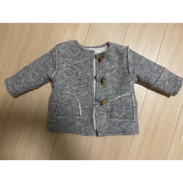 ZARA(ザラ)の内ボア ノーカラーコート キッズ/ベビー/マタニティのキッズ服女の子用(90cm~)(コート)の商品写真