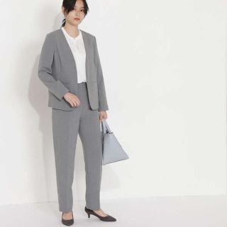 極美品✨ナチュラルビューティー ノーカラー パンツスーツ セットアップ-