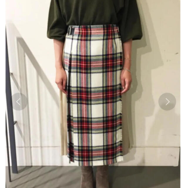 TOMORROWLAND(トゥモローランド)のほぼ新品❤️MACPHEE チェック ラップスカート マカフィー レディースのスカート(ひざ丈スカート)の商品写真