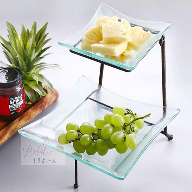 高級果物皿 ガラスコンポート 豪華皿 ．お菓子皿 ヨーロッパ調フルーツプレート