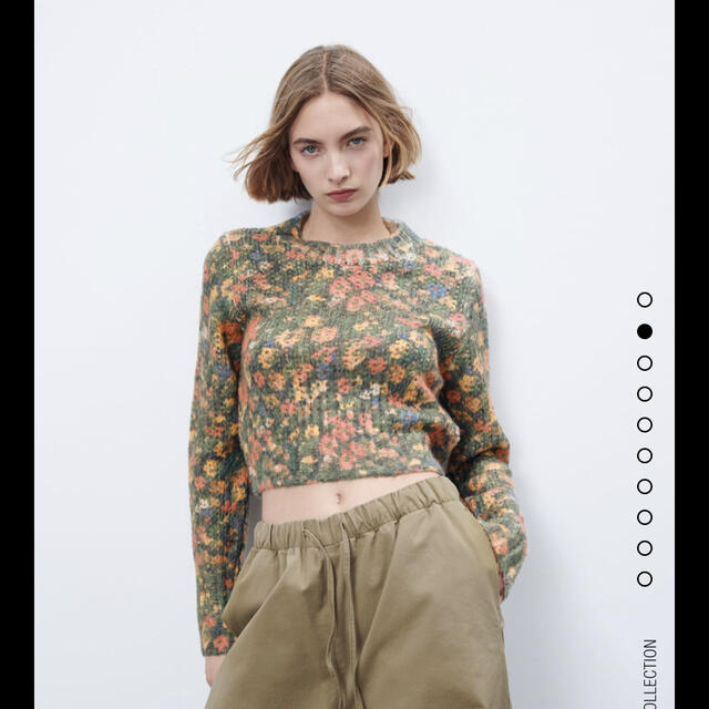 ZARA(ザラ)のZARA フラワーデザインニットセーター レディースのトップス(ニット/セーター)の商品写真