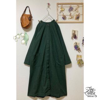 ♪②⑧⑤ 新品 ノーカラー 千鳥 柄 綿 薄手 ネル sm2 森ガール エリフェ(ロングワンピース/マキシワンピース)