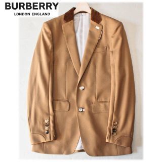 バーバリー(BURBERRY)の《バーバリー》新品 伊製 秋冬 羊毛100% ベロア切替2Bウールジャケット S(テーラードジャケット)