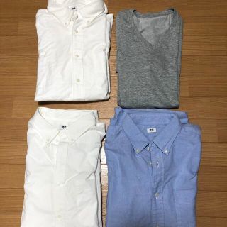 ユニクロ(UNIQLO)のほぼ未使用　定価8,000円位　ユニクロ　4点セット　ワイシャツ　白　水色(シャツ)