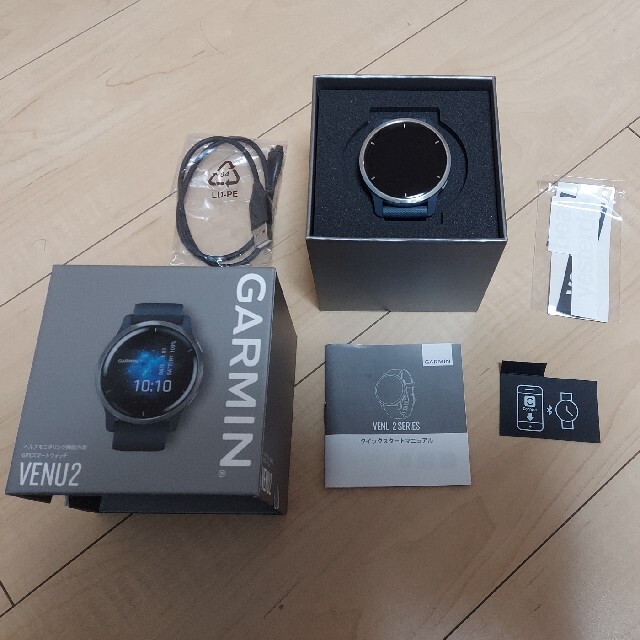 GARMIN(ガーミン)のガーミン VENU2 Granite Blue / Silver　中古美品 メンズの時計(腕時計(デジタル))の商品写真