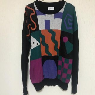 【希少】【美品】PECOCLUBペコクラブ　80s geometry knit