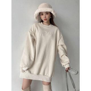 エイミーイストワール(eimy istoire)のeimy istoire フロントロゴミニワンピース＆ハットｾｯﾄ（IVORY）(ミニワンピース)