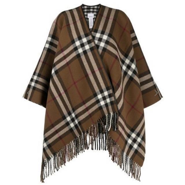 BURBERRYリバーシブル ウール チェック ケープ-