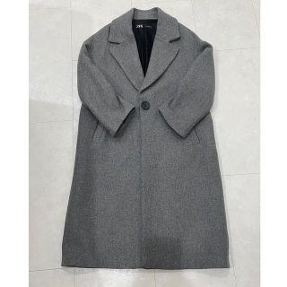 ザラ(ZARA)のZARA ザラ  チェスターコート ロングコート グレー　オーバーサイズ(チェスターコート)