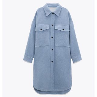 ザラ(ZARA)のウール混シャツジャケット　　ZARA(ロングコート)