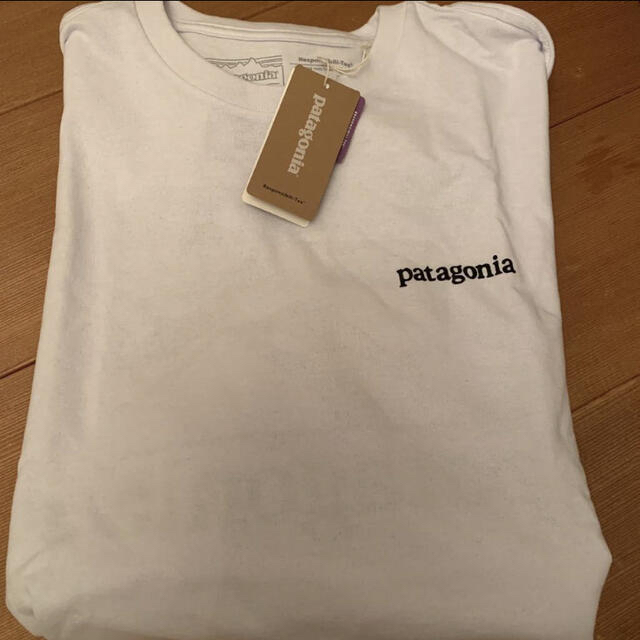 patagonia(パタゴニア)のパタゴニア　ライン・ロゴ・リッジ・レスポンシビリティー　ホワイト　S メンズのトップス(Tシャツ/カットソー(七分/長袖))の商品写真