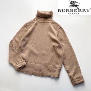 バーバリー(BURBERRY)のバーバリーロンドン ノバチェックタブタートルネックニット ベージュ サイズ15(ニット/セーター)