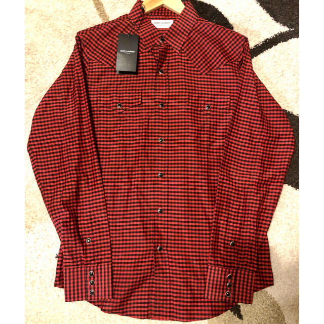 Saint Laurent(サンローラン)の【新品・未使用】サンローラン　チェックシャツ　サイズM  エディ期　ウエスタン メンズのトップス(シャツ)の商品写真