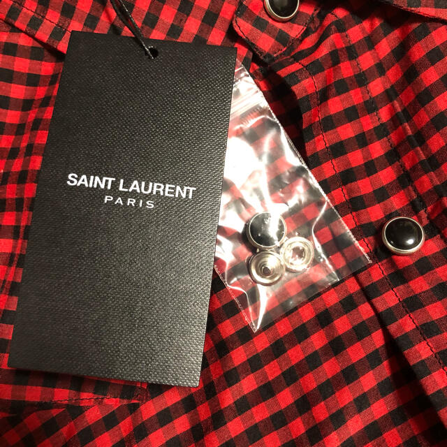 Saint Laurent(サンローラン)の【新品・未使用】サンローラン　チェックシャツ　サイズM  エディ期　ウエスタン メンズのトップス(シャツ)の商品写真