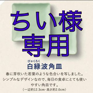 タチキチ(たち吉)のたち吉 白緑波角皿 2枚組 / 金麦 絶対もらえるあいあい皿(食器)