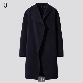 ユニクロ(UNIQLO)の☆ユニクロ +J カシミアブレンドノーカラーコート サイズ：M☆(ロングコート)