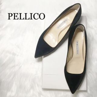 ペリーコ(PELLICO)の【新品同様❓❗️✨】PELLICO スエードブラック ポインテッドトゥ 25.5(ハイヒール/パンプス)