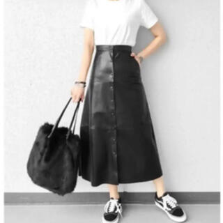 ザラ(ZARA)の美品　フェイクレザースカート　レザー　スカート　Aラインスカート　エコレザー(ロングスカート)