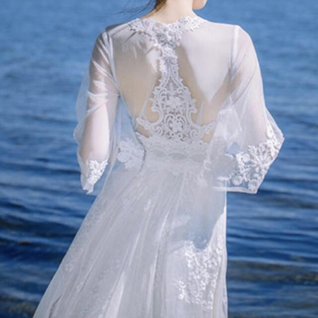白マキシワンピース　ウェディングドレスフォーマル/ドレス