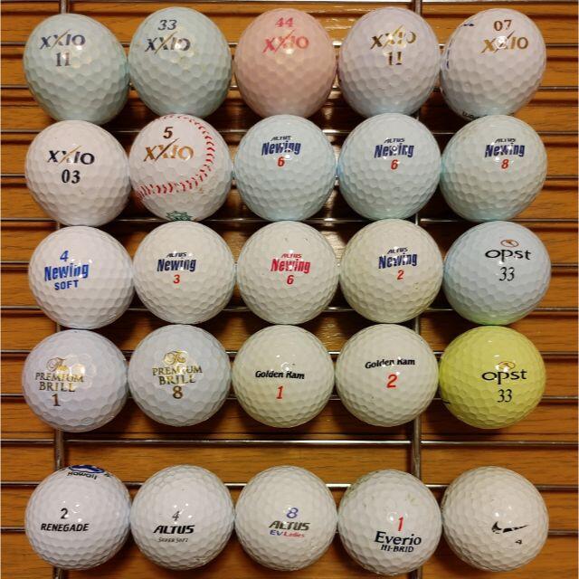 DUNLOP(ダンロップ)のロストボール25球 ゼクシオ ニューイング ピンク イエロー ブルー スポーツ/アウトドアのゴルフ(その他)の商品写真