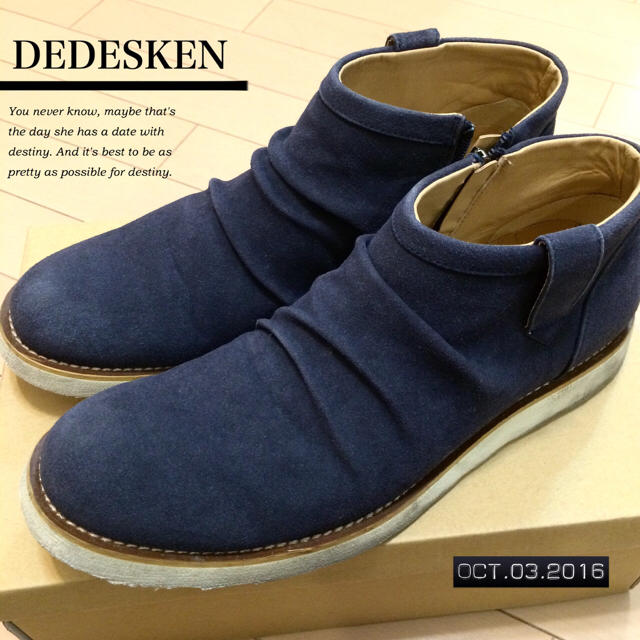 DEDESKENサイドジップブーツスエードブーツ送料込 メンズの靴/シューズ(ブーツ)の商品写真