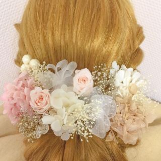 髪飾り　ヘアピン　ヘッドパーツ　ドライフラワー　成人式　卒業式　結婚式　前撮り(ヘッドドレス/ドレス)