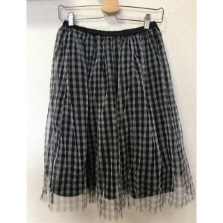 ダブルクローゼット(w closet)の♡本日限定お値下♡W closet ギンガムチェック チュールスカート♡フリー(ロングスカート)