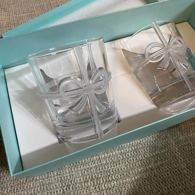 Tiffany&co. クリスタルリボン ボウ ペアグラス ティファニー