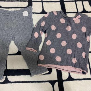 エイチアンドエム(H&M)の女の子上下セット　レギンス　ニット　秋冬ニット80-90サイズ(ニット/セーター)