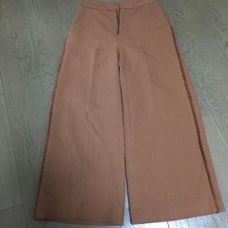 ビームス(BEAMS)のワイドパンツ フリンジ付き キャメル(バギーパンツ)