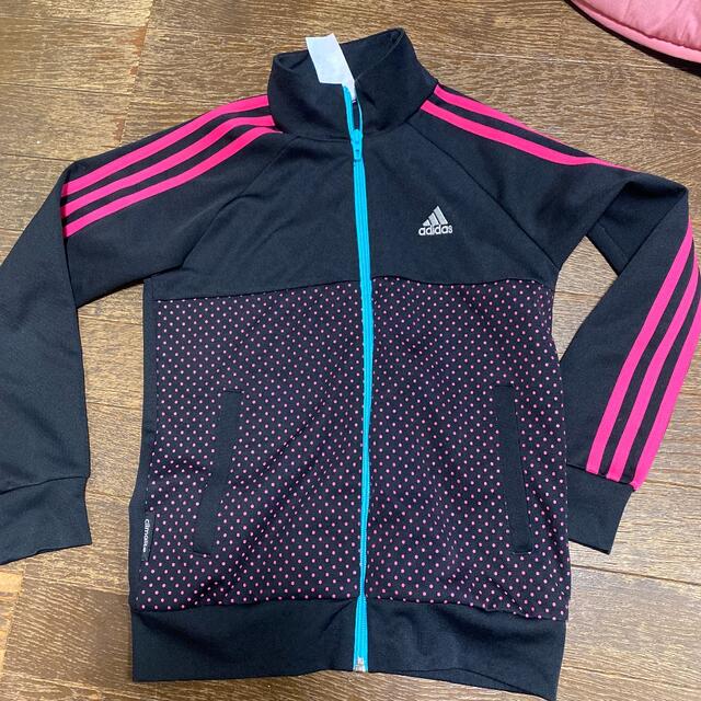 adidas(アディダス)の送料込　中古品　女の子　140㎝  adidas アディダス ジャージ上 キッズ/ベビー/マタニティのキッズ服女の子用(90cm~)(ジャケット/上着)の商品写真