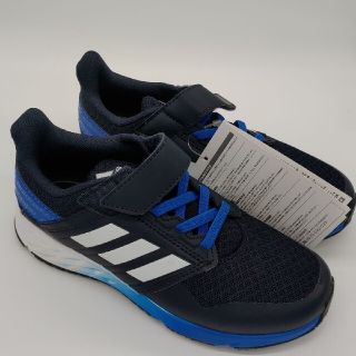 アディダス(adidas)の新品■20cm■adidas ジュニアスニーカー ブラック×ブルー(スニーカー)