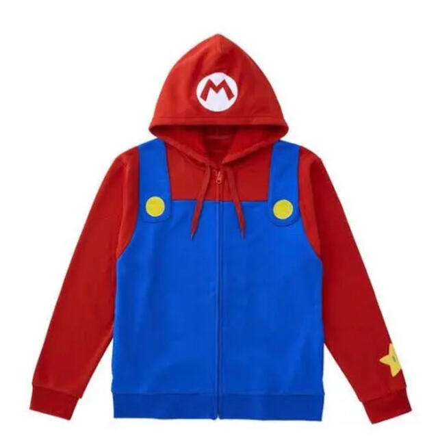 美品 マリオなりきりパーカー&帽子セット Sサイズ-